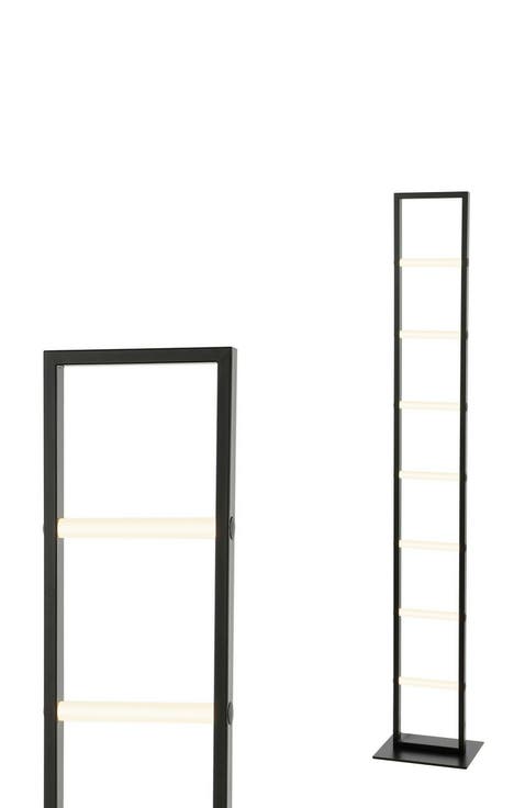 Ivan 59.3" Minimalist Modern Iron Ladder Dimmable Integrated LED Floor Lamp, Black