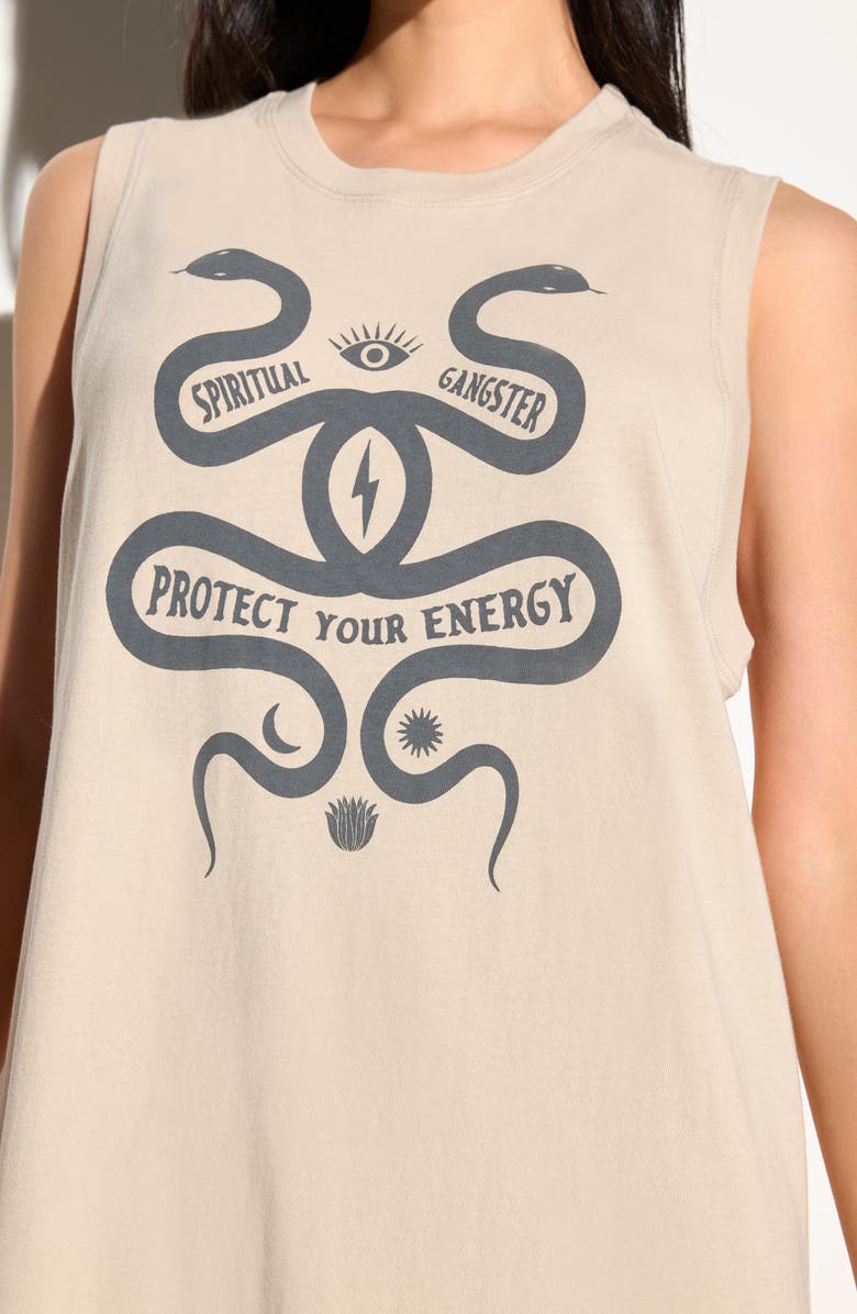 Spiritual Gangster Serpent Mulholland Cotton Jersey Tank Dress, Alternate, color, 