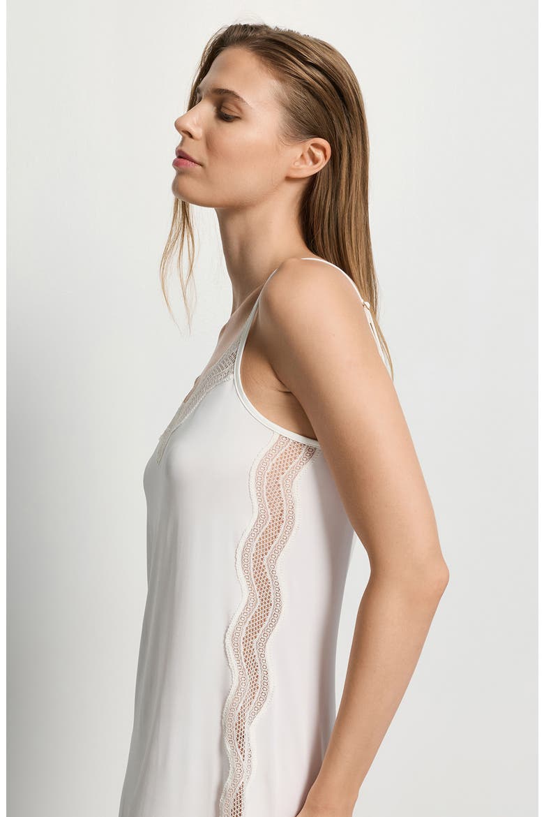 Cira Tulle Lace Trim Slip, Alternate, color, OFF WHITE