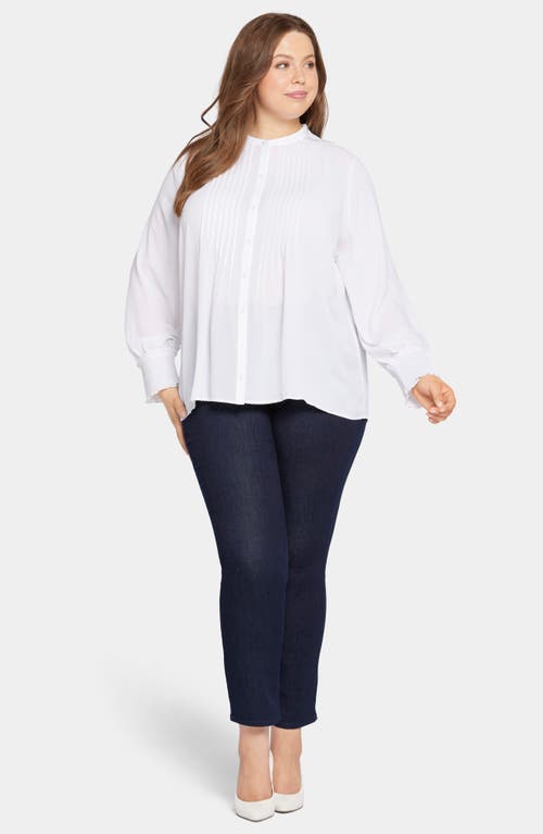 Nydj Pleat Smocked Peasant Blouse In White