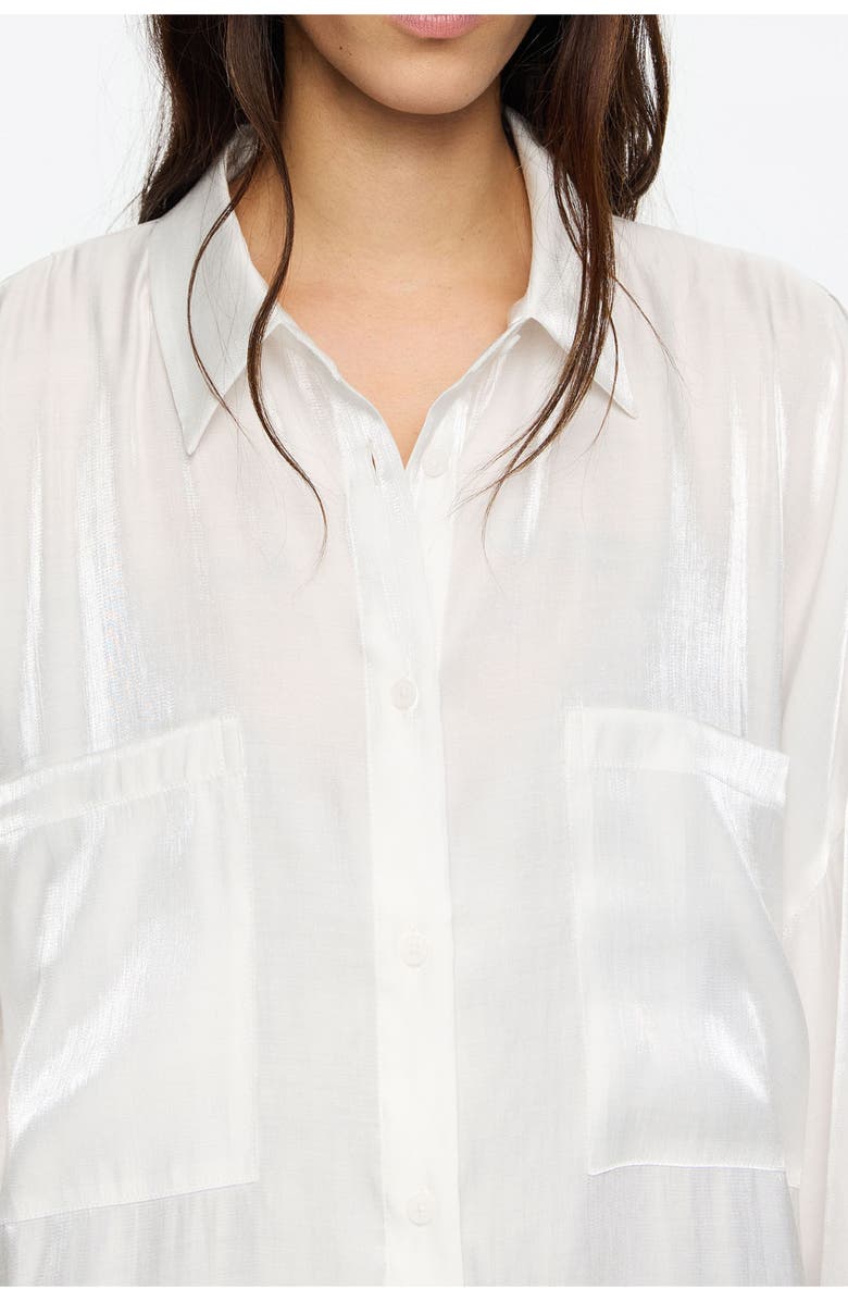 Bimba y Lola Shiny Oversize Shirt, Alternate, color, White