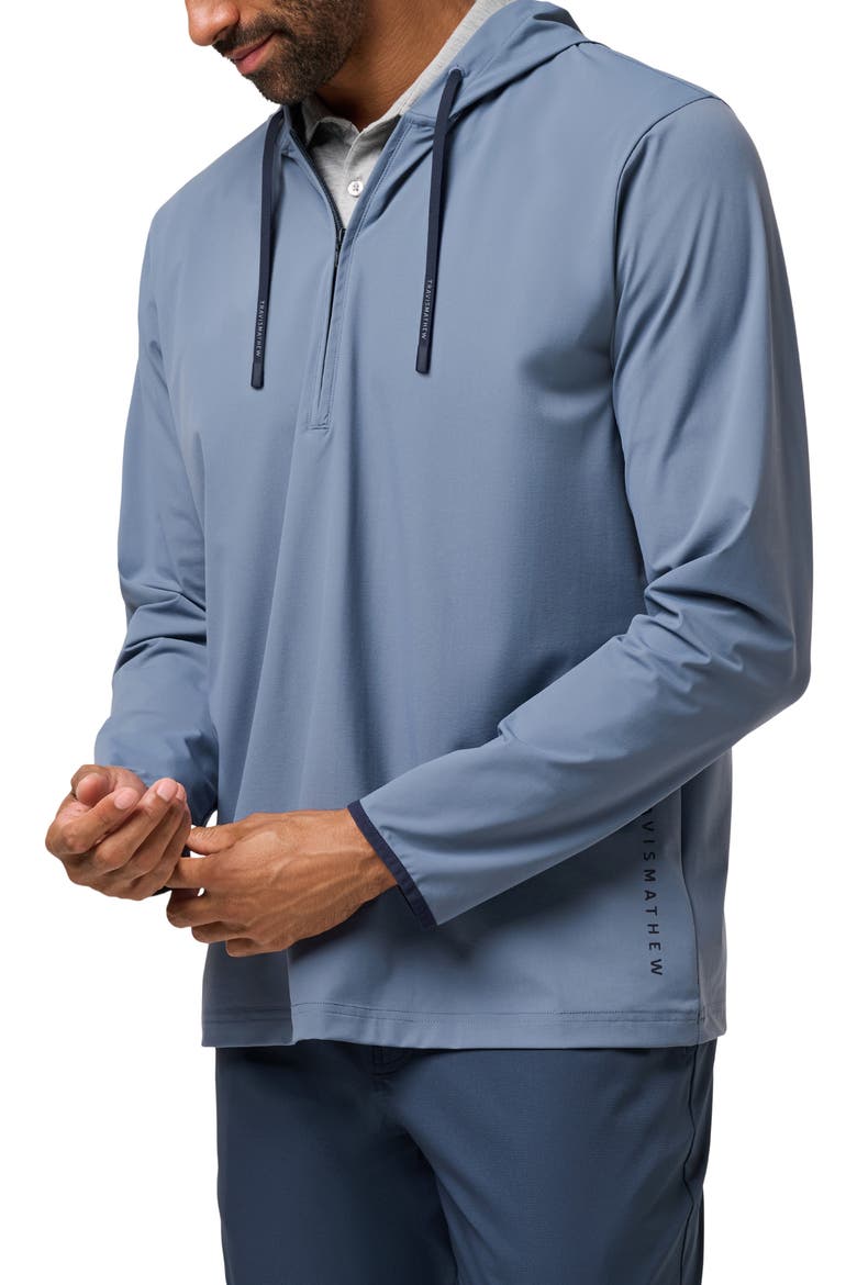 Hero Hour Performance Half Zip Hoodie, Alternate, color, BERING SEA