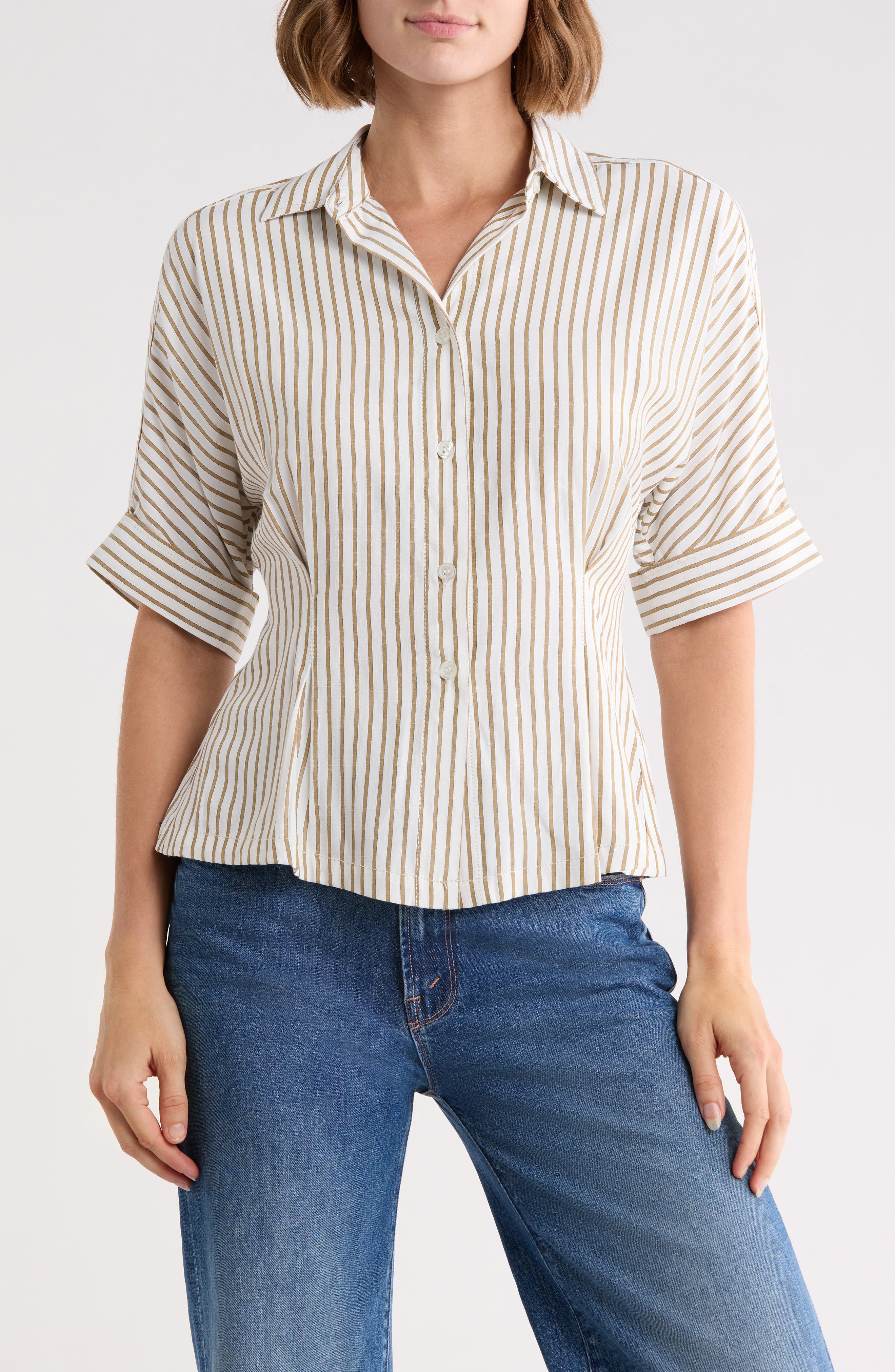 Stripe Button-Up Shirt