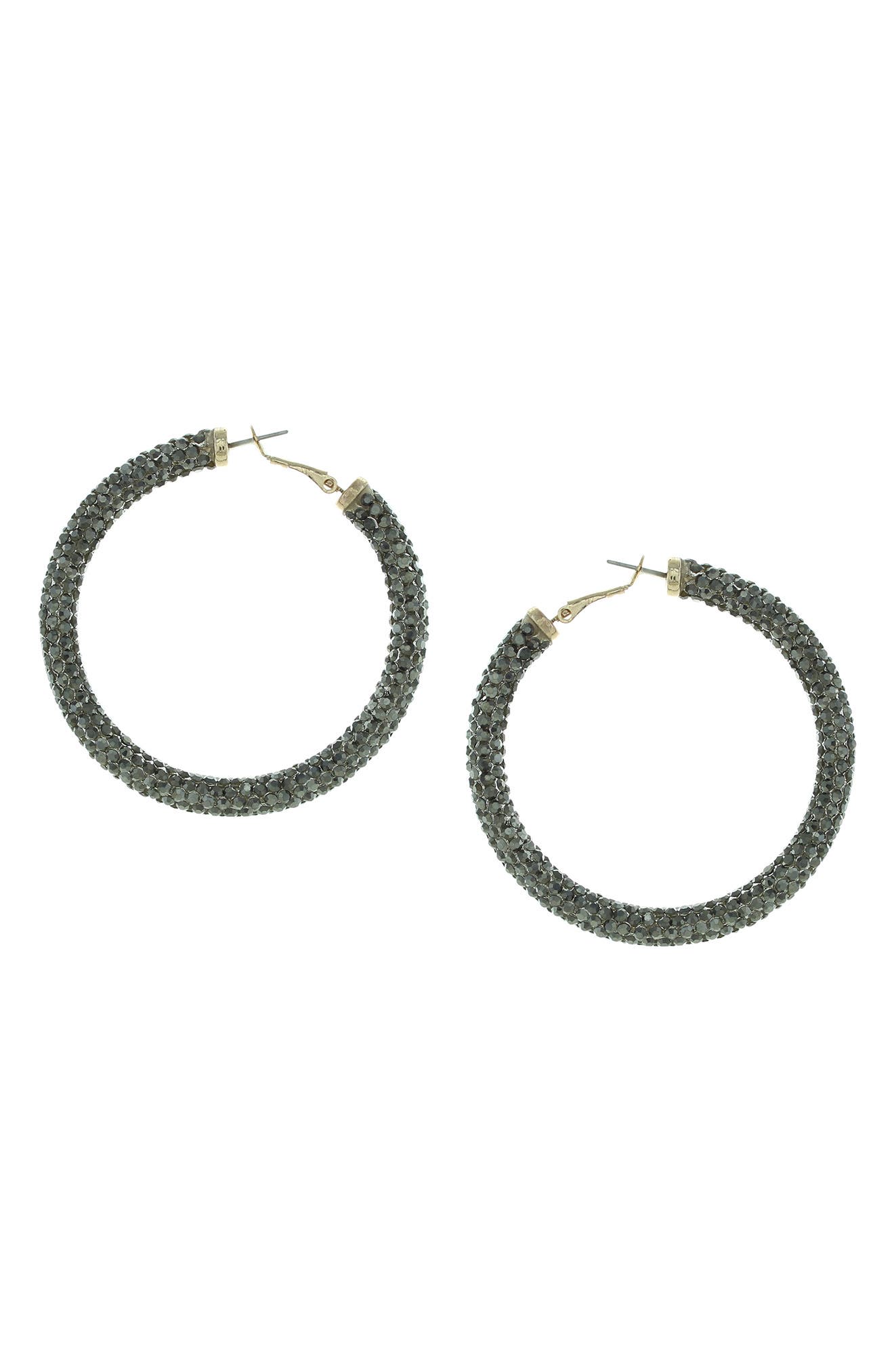 OLIVIA WELLES Carm Crystal Hoop Earrings