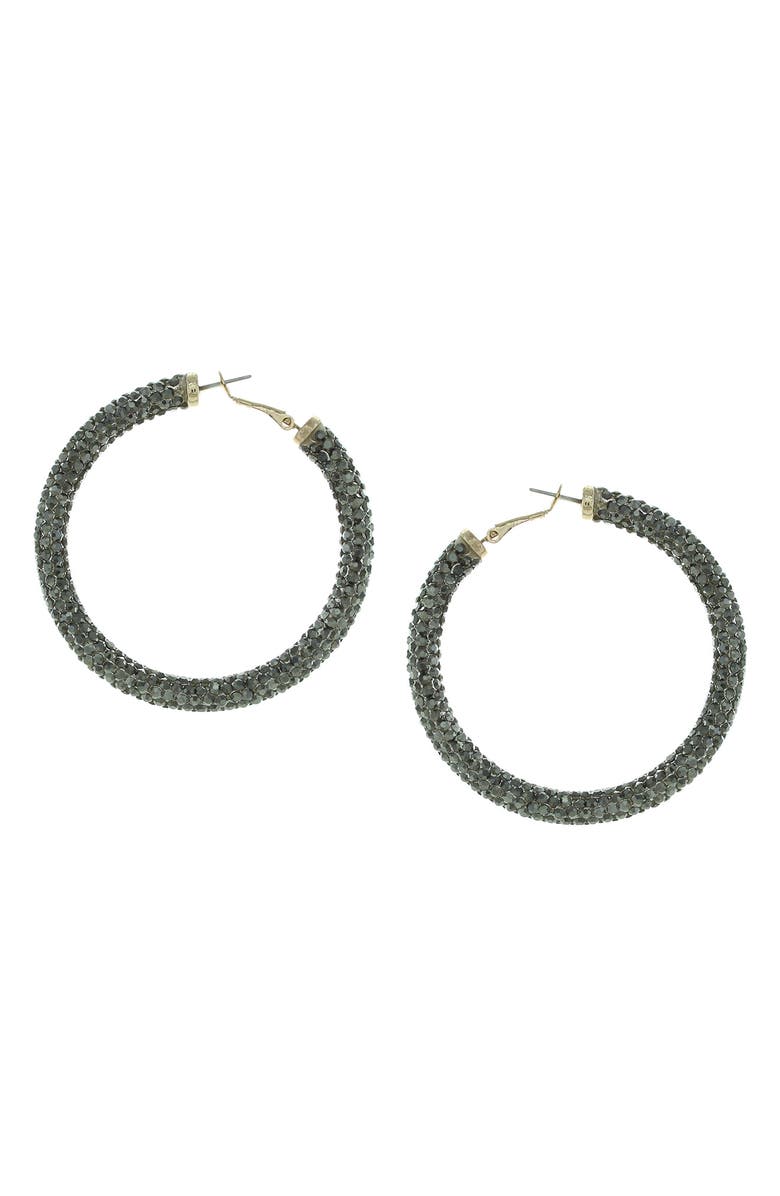 OLIVIA WELLES Carm Crystal Hoop Earrings, Main, color, Gold / Gunmetal