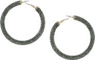 OLIVIA WELLES Carm Crystal Hoop Earrings