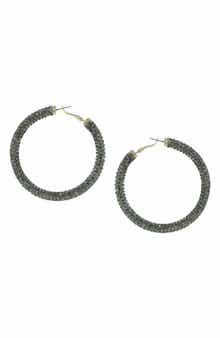 OLIVIA WELLES Carm Crystal Hoop Earrings