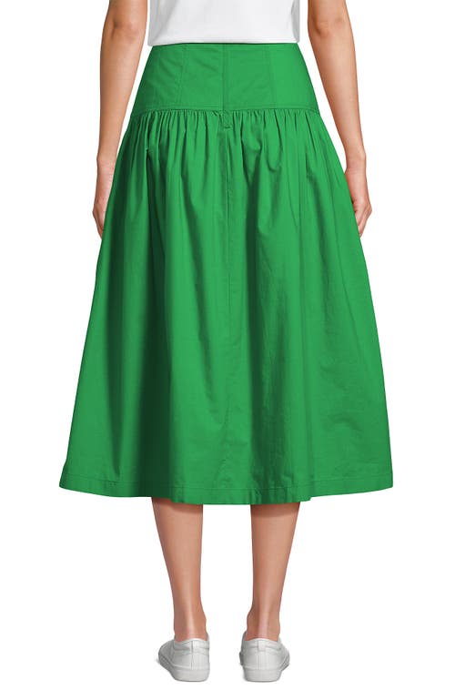 LANDS' END LANDS' END POPLIN DROP WAIST MIDI SKIRT