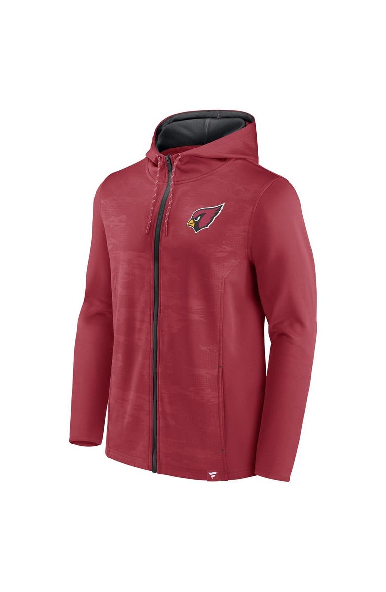 FANATICS Men's Fanatics Cardinal/Black Arizona Cardinals Ball Carrier Full-Zip Hoodie, Alternate, color, Cardinal