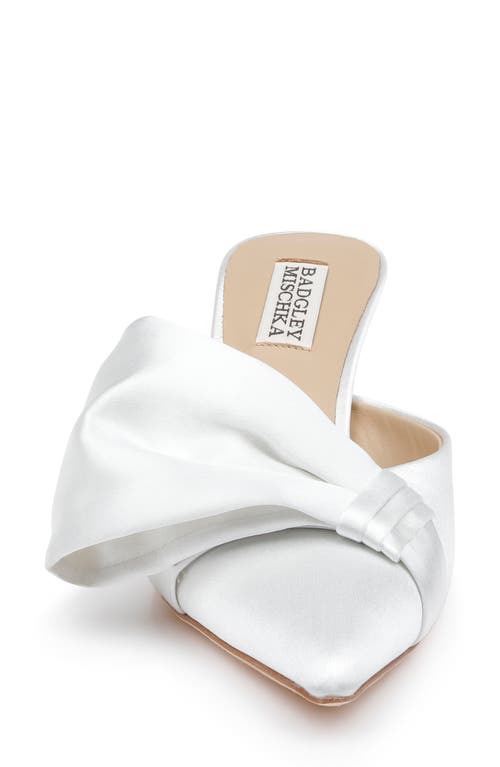 Badgley Mischka Collection Alaya Pointed Toe Mule In White Satin