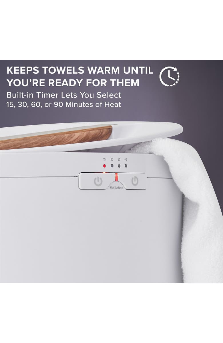 Live Fine Bucket Towel Warmer, White, Alternate, color, White