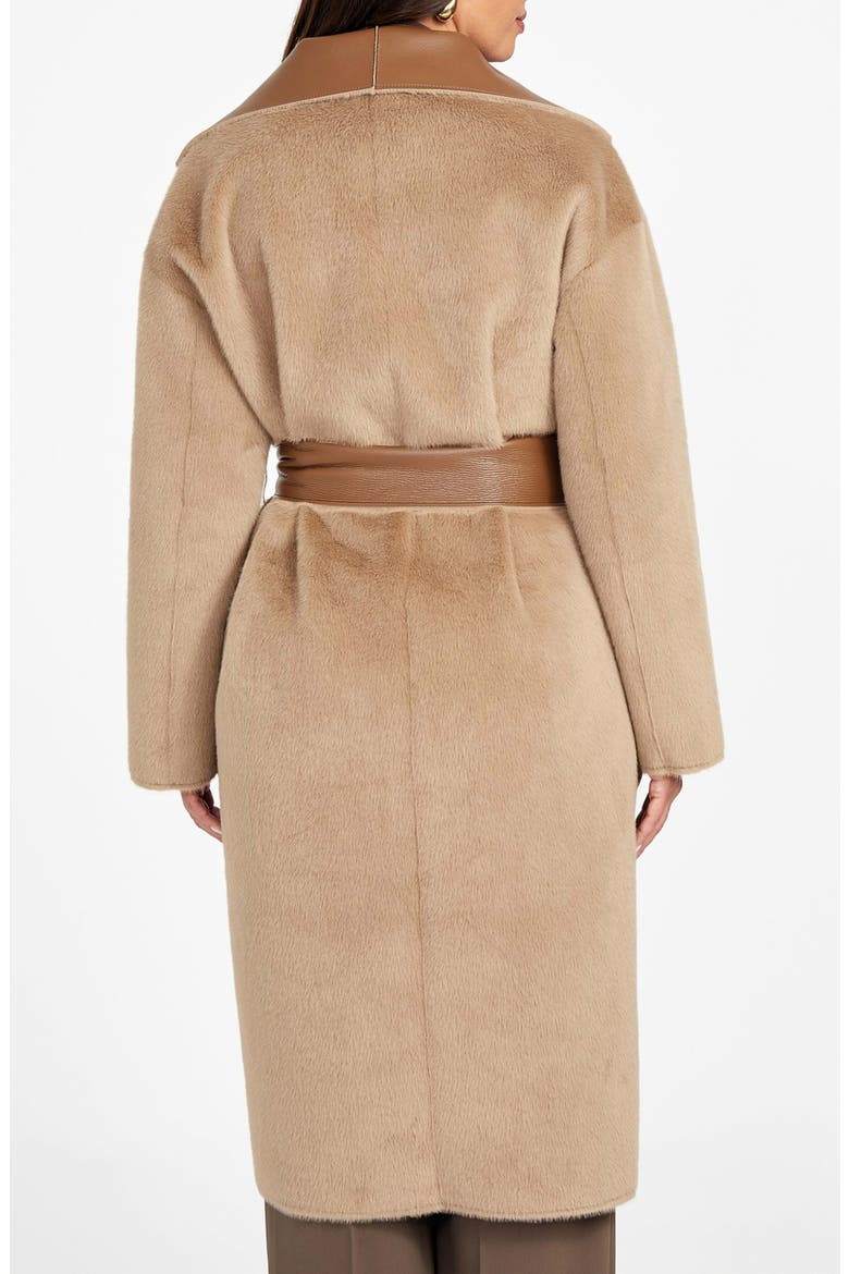 Ines Reversible Faux Leather & Faux Fur Coat, Alternate, color, LIGHT TAUPE