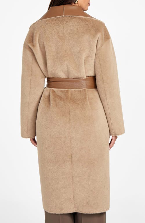 Marciano Ines Reversible Faux Leather & Faux Fur Coat In Brown