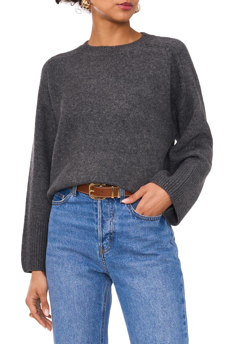 Crewneck Sweater, Main, color, MEDIUM HEATHER GREY