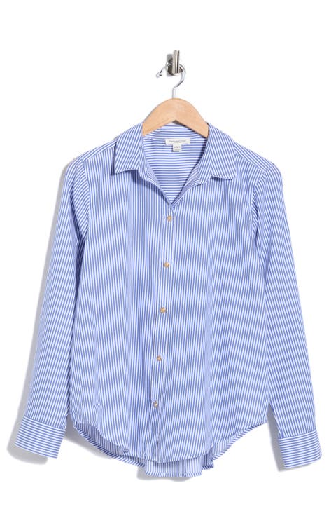 Bentley Stripe Long Sleeve Cotton Button-Up Shirt