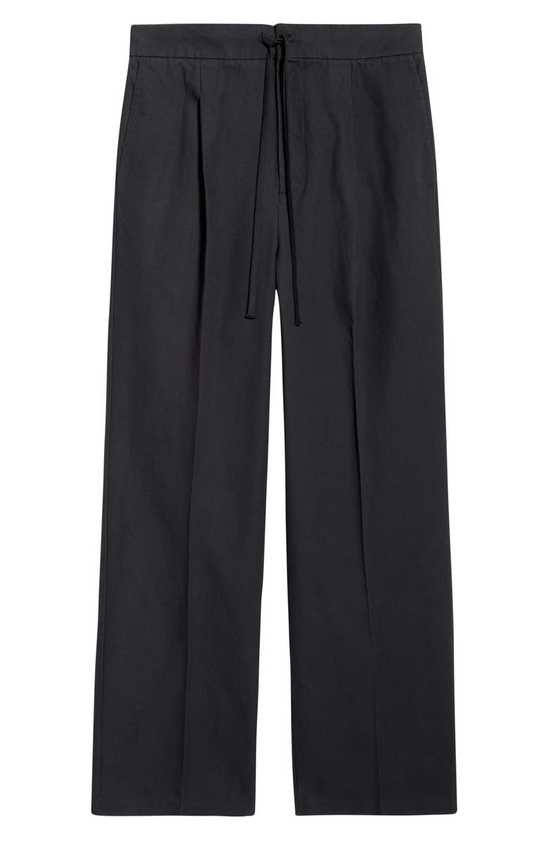 Fear of God Essentials Cotton Canvas Pleat Front Pants, Main, color, Vintage Black