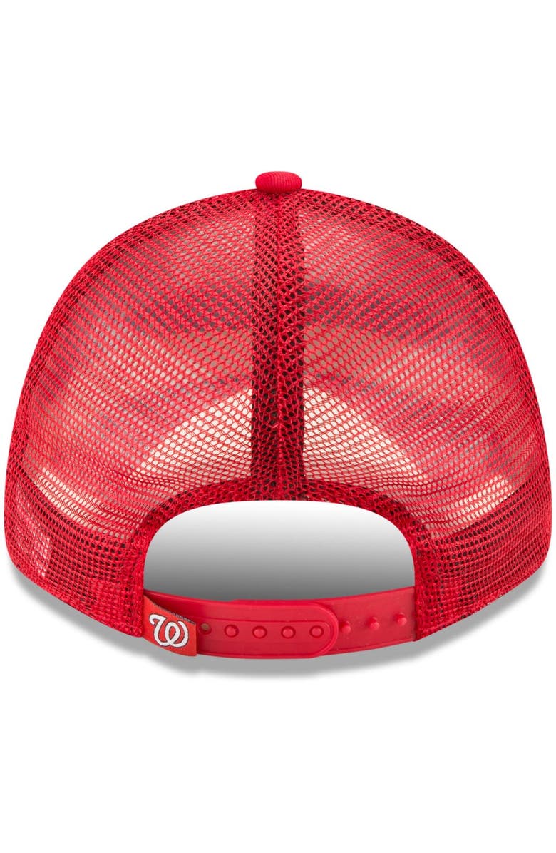 New Era Men's New Era Red Washington Nationals Trucker 9FORTY Adjustable Snapback Hat, Alternate, color, Red