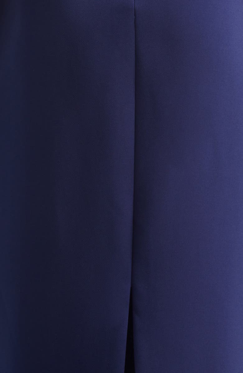 Carolina Herrera Colorblock Stretch Crepe Sheath Dress with Faille Sash, Alternate, color, Midnight Multi