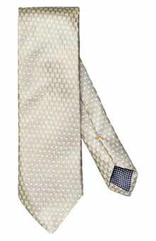 Eton Light Yellow Geometric Pattern Silk Jacquard Tie