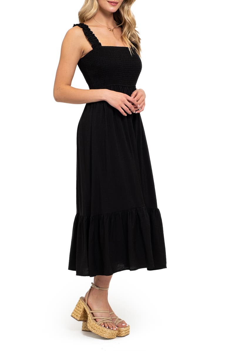 AUGUST SKY Smocked Empire Waist Midi Dress, Alternate, color, 