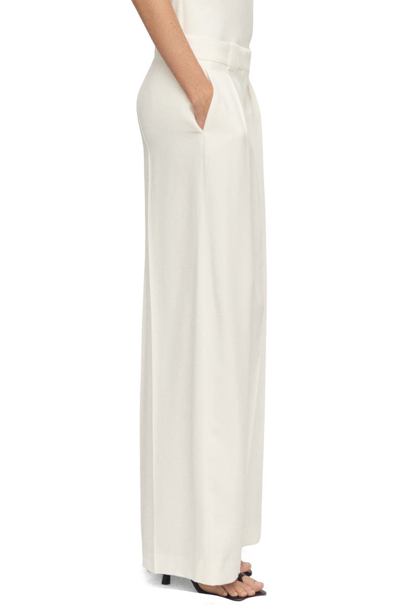 MANGO Pleated Straight Leg Suit Pants, Alternate, color, Off White