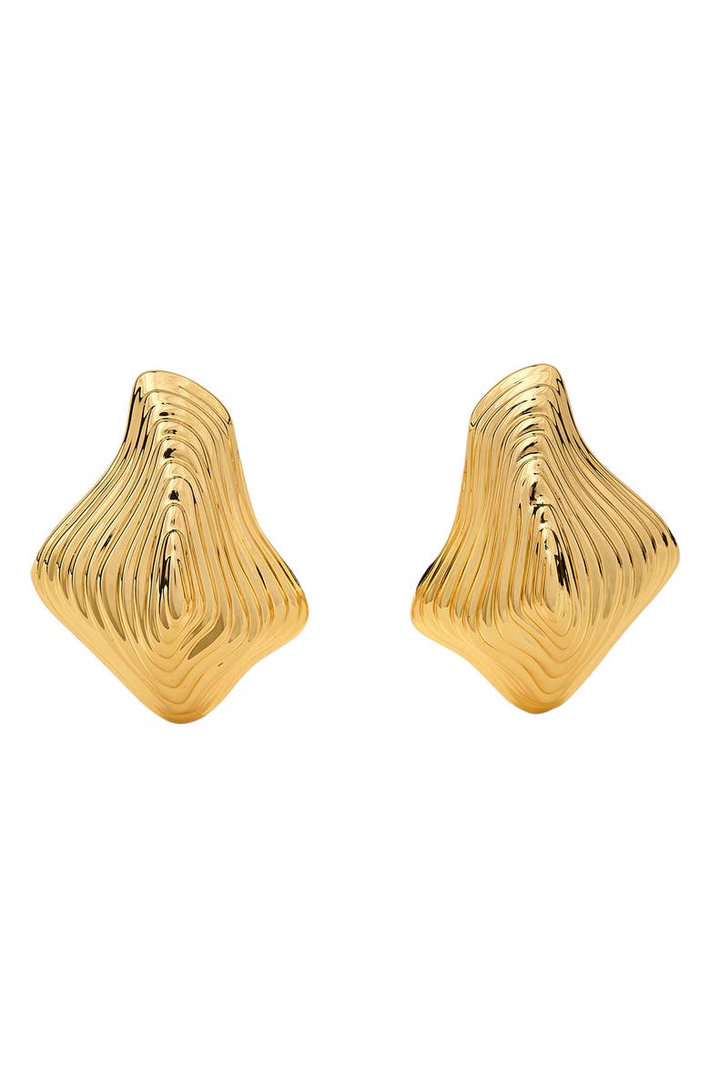 Cult Gaia Relic Drop Earrings, Main, color, Shiny Brass