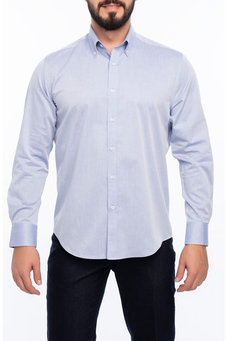 Avalon Slim Fit Cotton Dress Shirt, Main, color, DARK BLUE