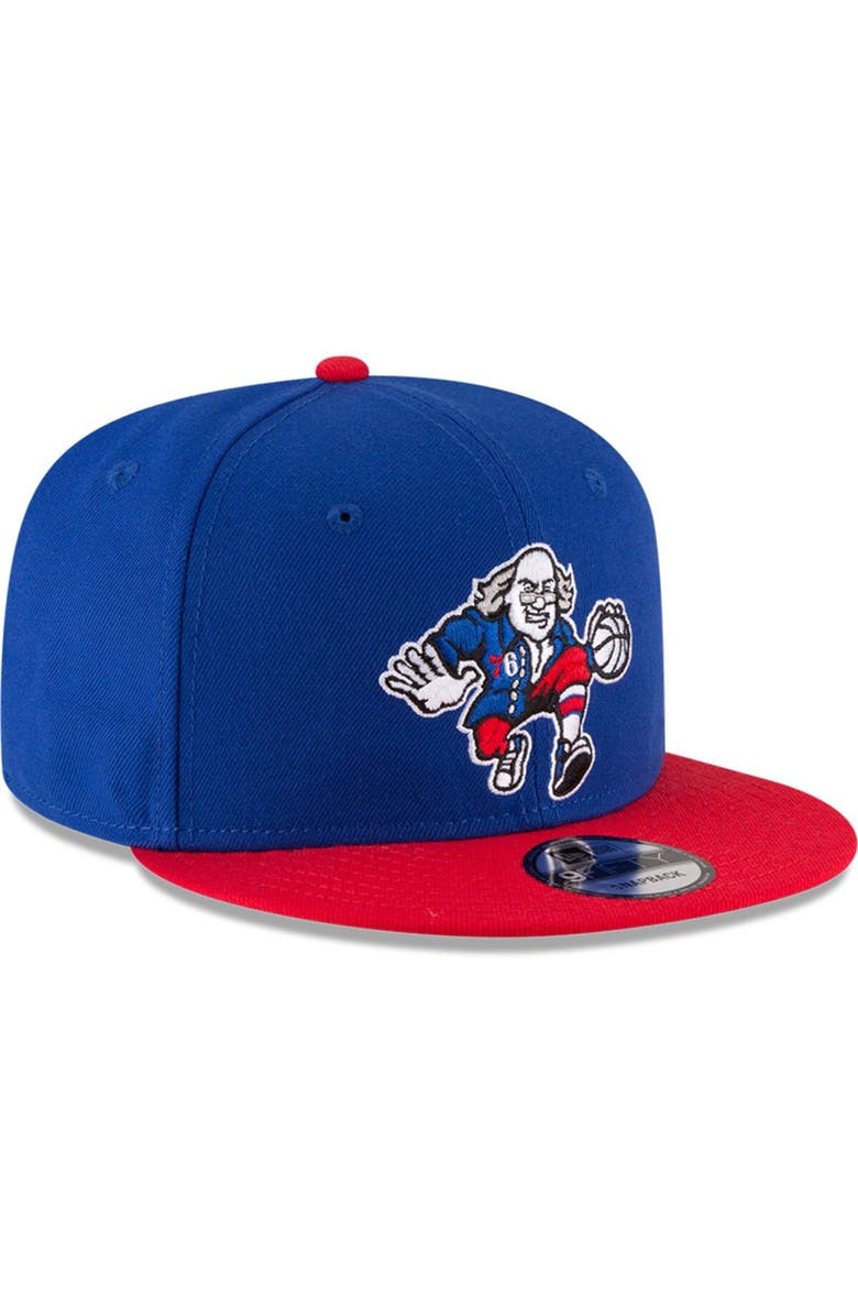 New Era Men's New Era Royal/Red Philadelphia 76ers 2-Tone 9FIFTY Adjustable Snapback Hat, Alternate, color,