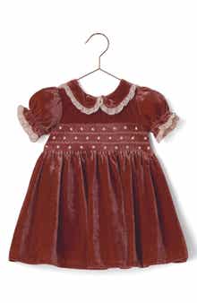 Kids' Elizabeth Smocked Velvet Dress