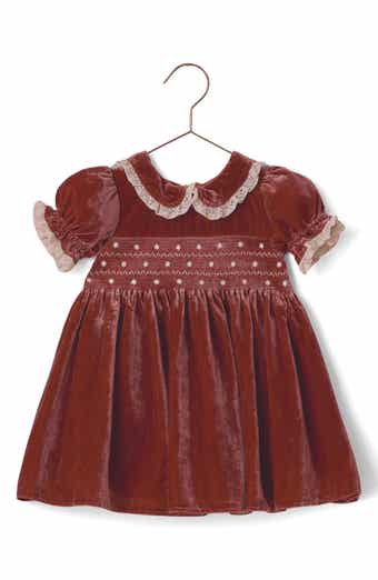 Kids' Elizabeth Smocked Velvet Dress