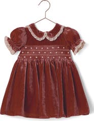 NORALEE Kids' Elizabeth Smocked Velvet Dress