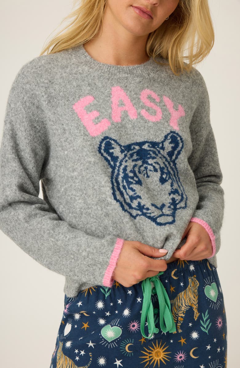 PJ Salvage Oversize Lounge Sweater, Alternate, color, Heather Grey