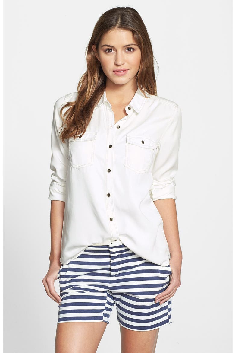 Long Sleeve Chambray Shirt, Main, color, CREAM CLOUD