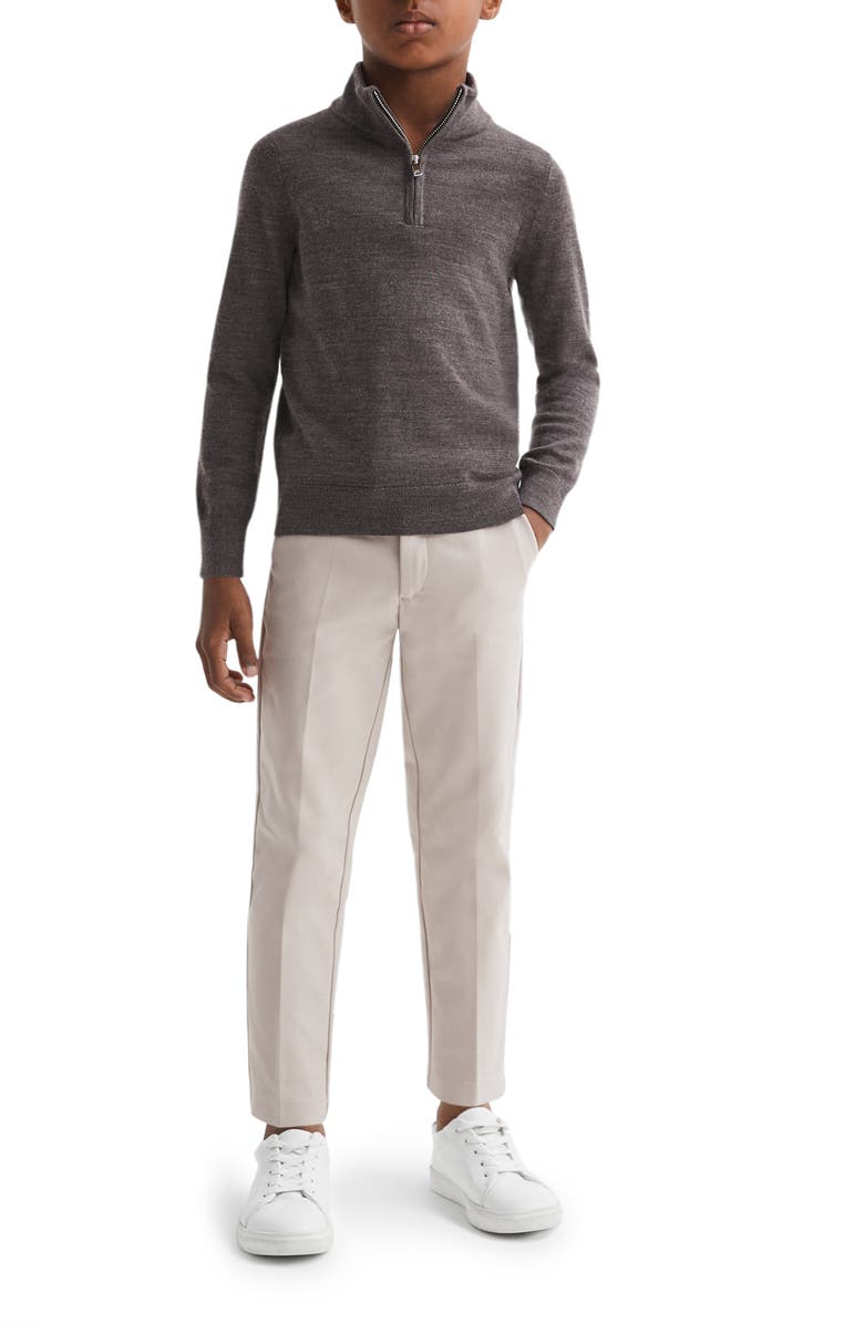 Reiss Kids' Eastbury Stretch Cotton Pants, Alternate, color, Stone