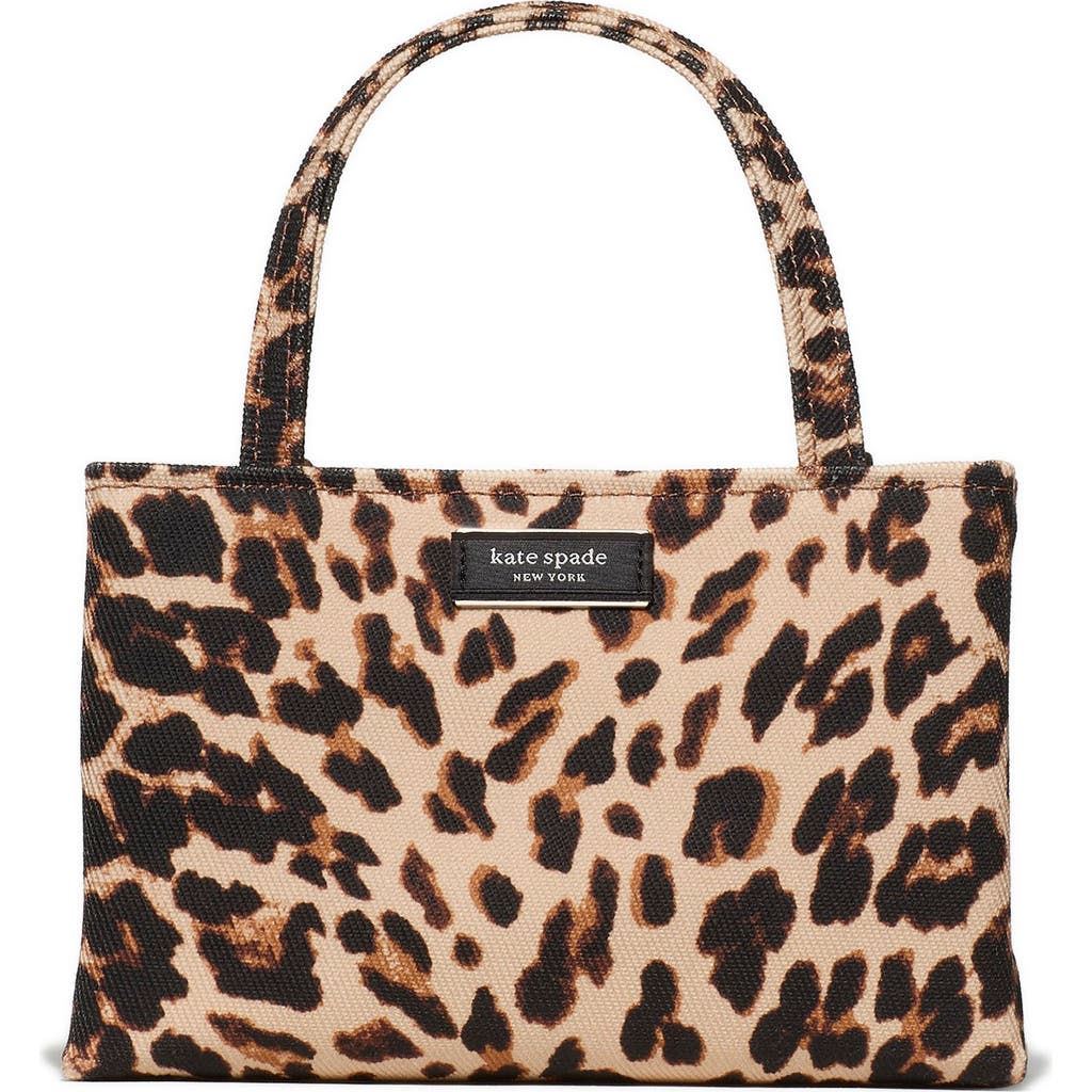 Kate Spade New York Mini Sam Icon Canvas Crossbody In Animal Print