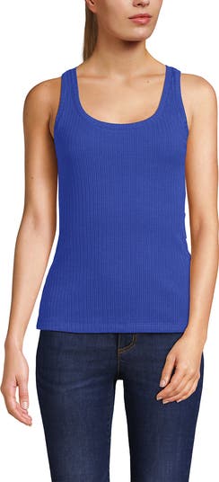売れ筋商品|||ランズエンド カットソー トップス レディース Women's Pointelle Rib UNeck Tank White Lands' End Women's Pointelle Rib UNeck Tank - X-Small
