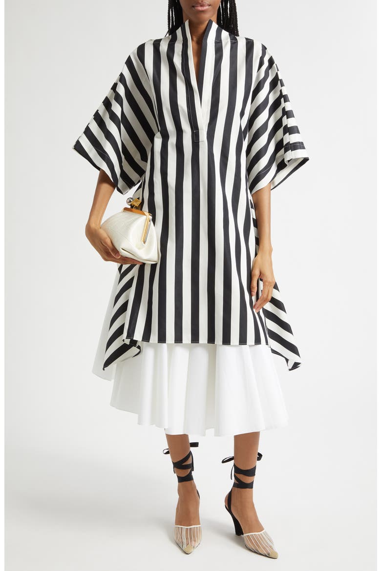 La Tunique Moisson Cotton & Silk Tunic, Alternate, color, JACQUARD MEDIUM STRIPES