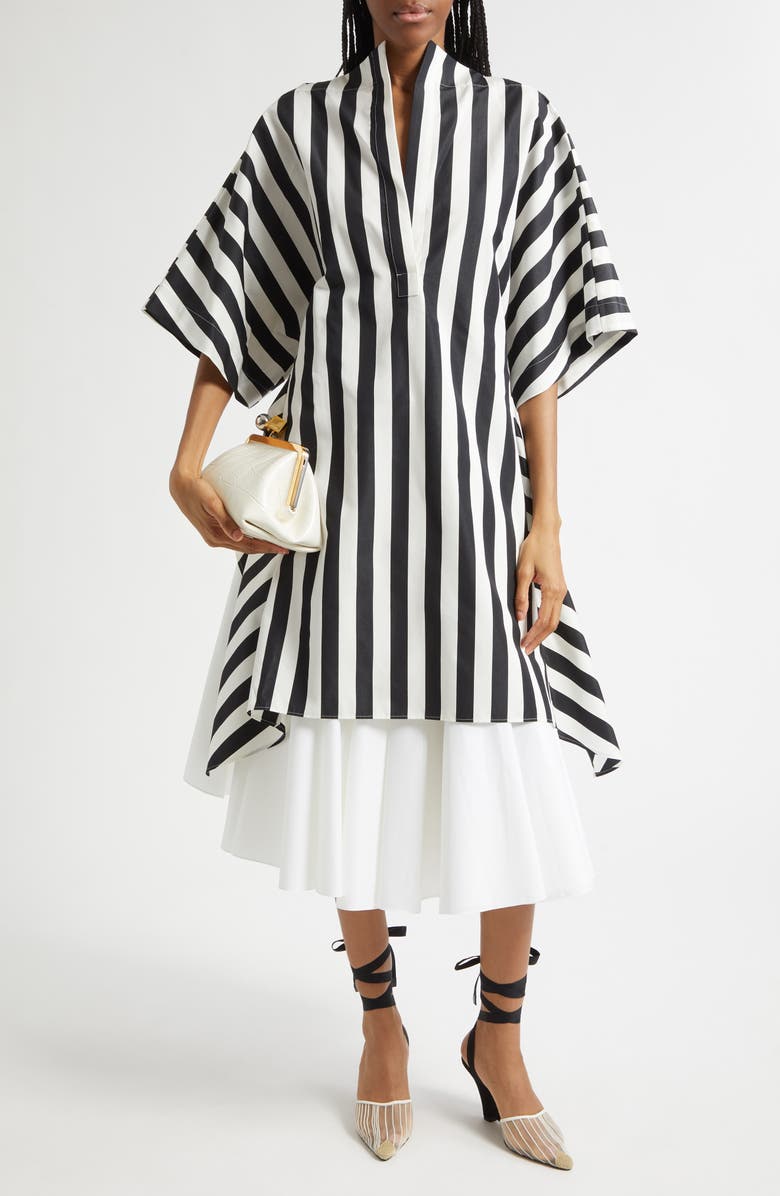 Jacquemus La Tunique Moisson Cotton & Silk Tunic, Alternate, color, Jacquard Medium Stripes