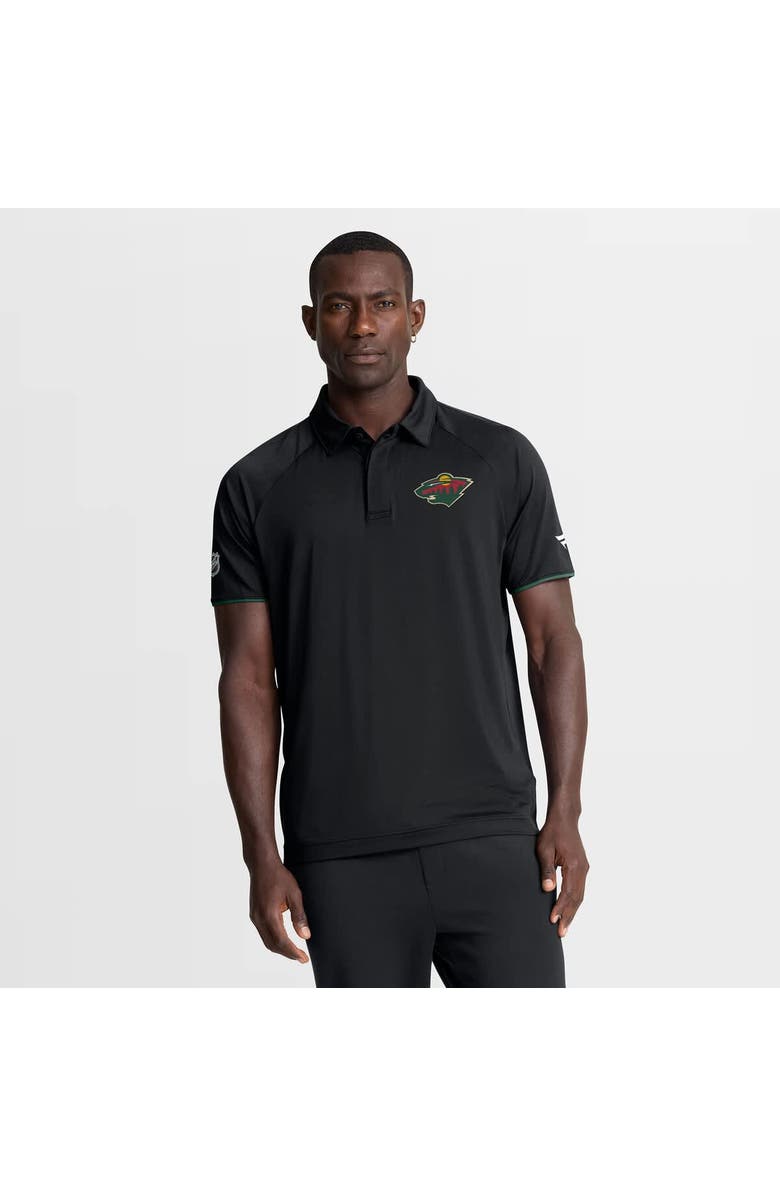 FANATICS Men's Fanatics Black Minnesota Wild Authentic Pro Rink Raglan Polo, Main, color, Black