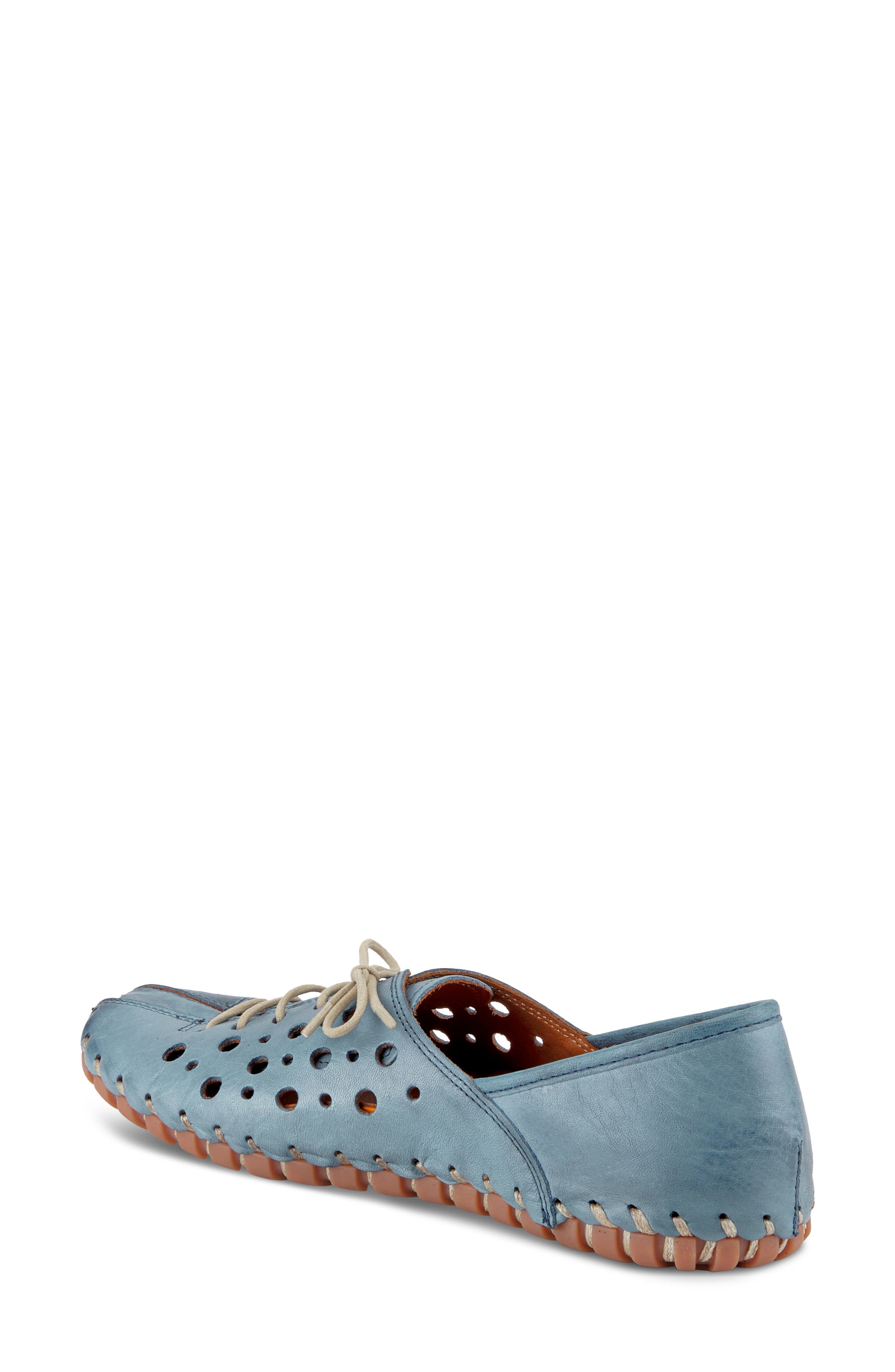 Spring Step Moonwalk Perforated Leather Shoe, Alternate, color, Blue