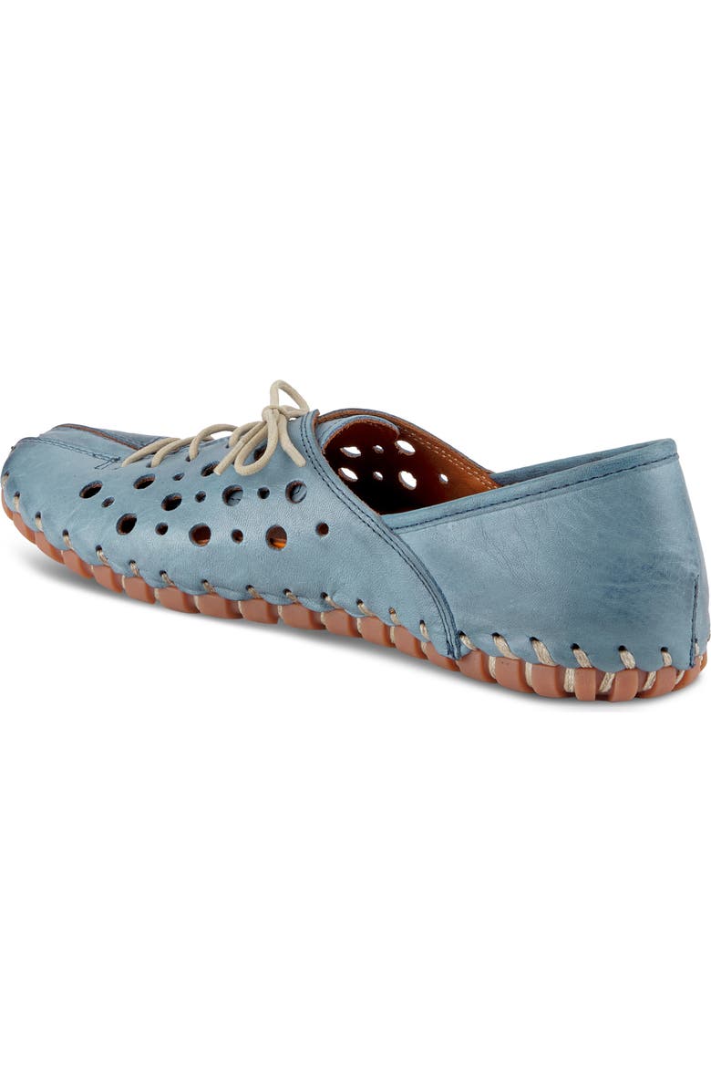 Spring Step Moonwalk Perforated Leather Shoe, Alternate, color, Blue