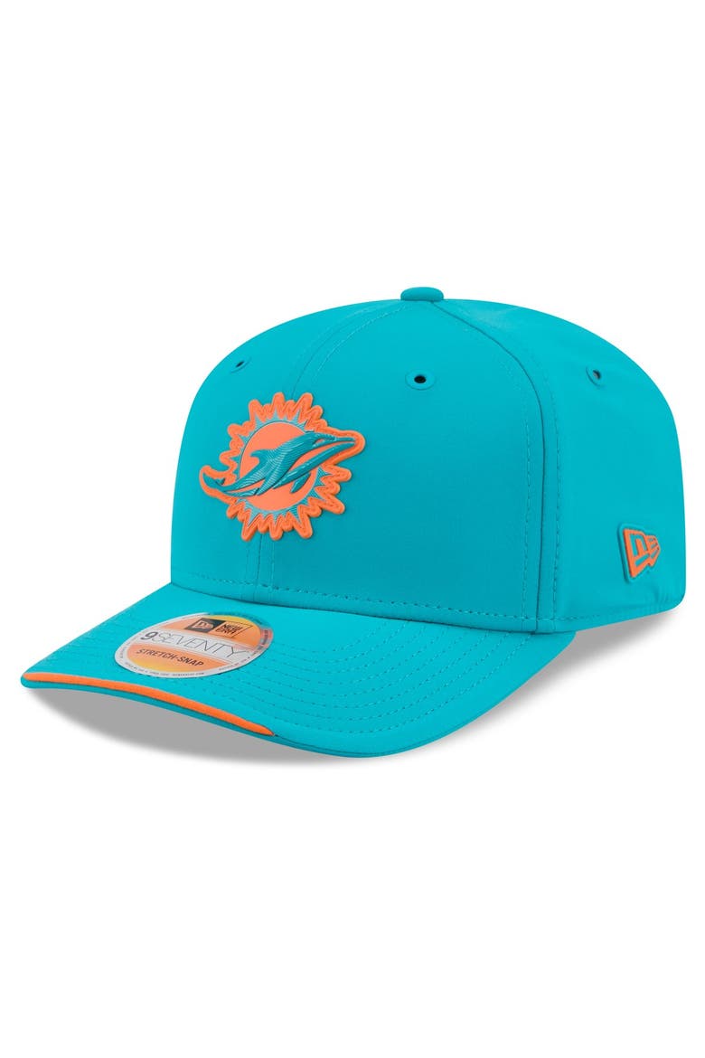 Men's New Era Aqua Miami Dolphins 2026 Sideline 9SEVENTY Adjustable Hat, Main, color, Aqua