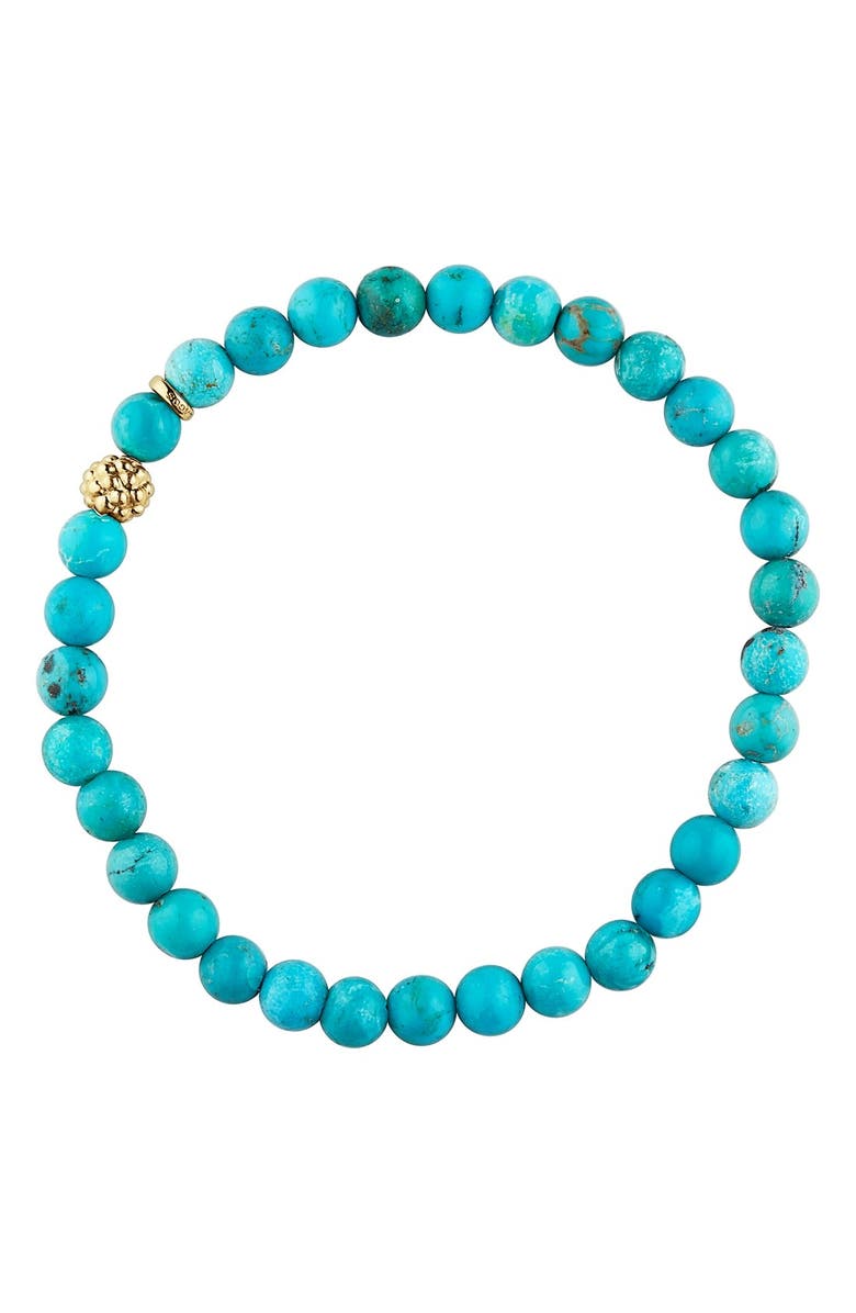 LAGOS Caviar Icon Semiprecious Stone Bracelet, Alternate, color, Turquoise/ Gold