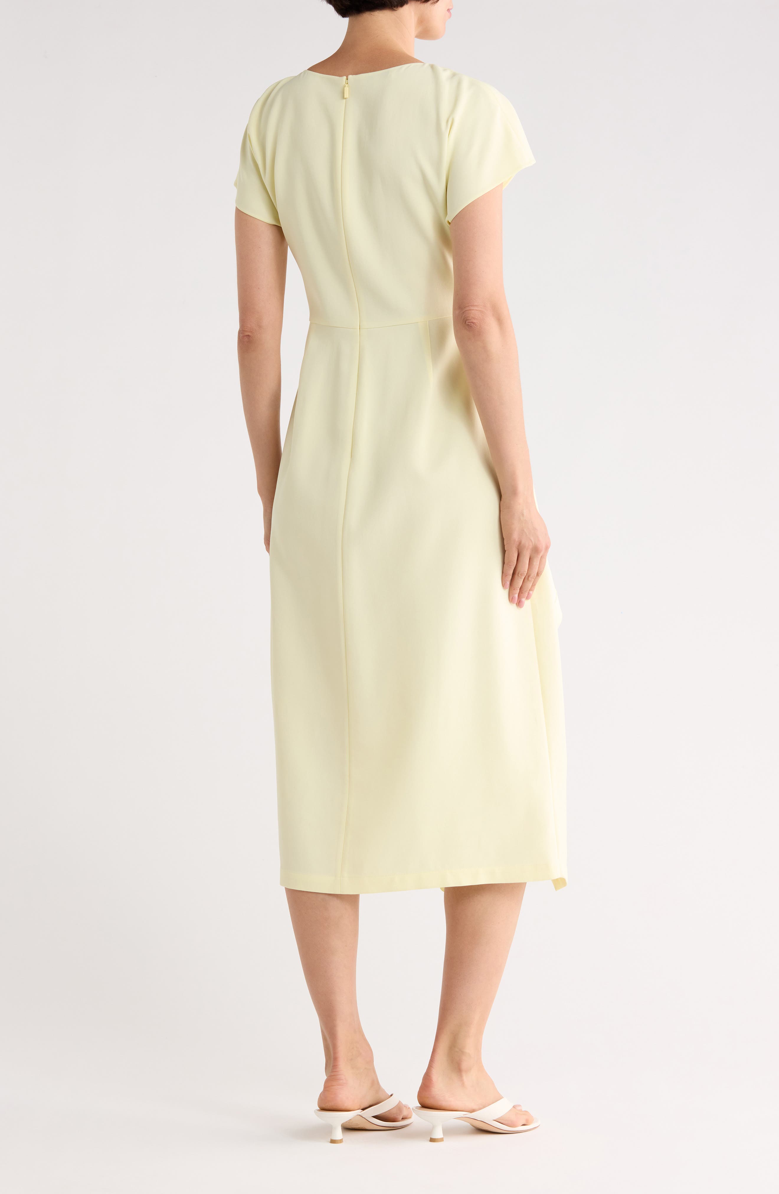Lafayette 148 New York Short Sleeve Side Tie Faux Wrap Dress (Women ...