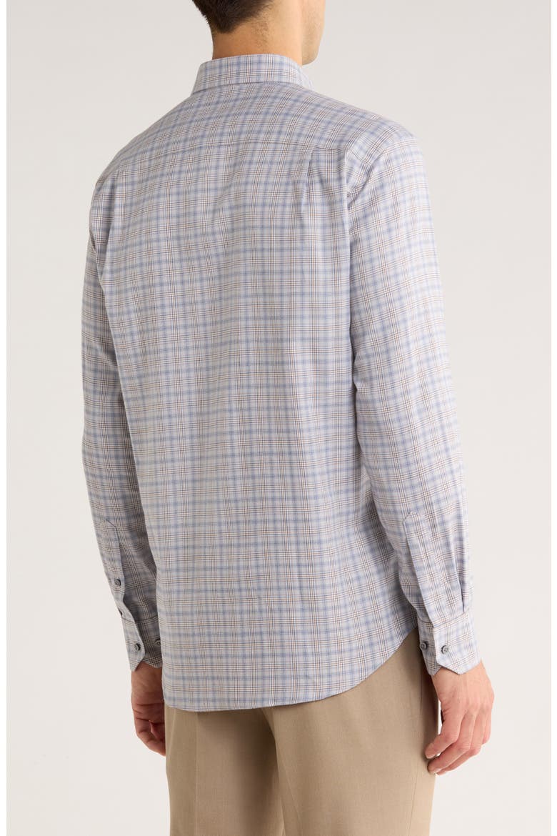 Twill Check Print Sport Shirt, Alternate, color, CHARCOAL/ MULTI