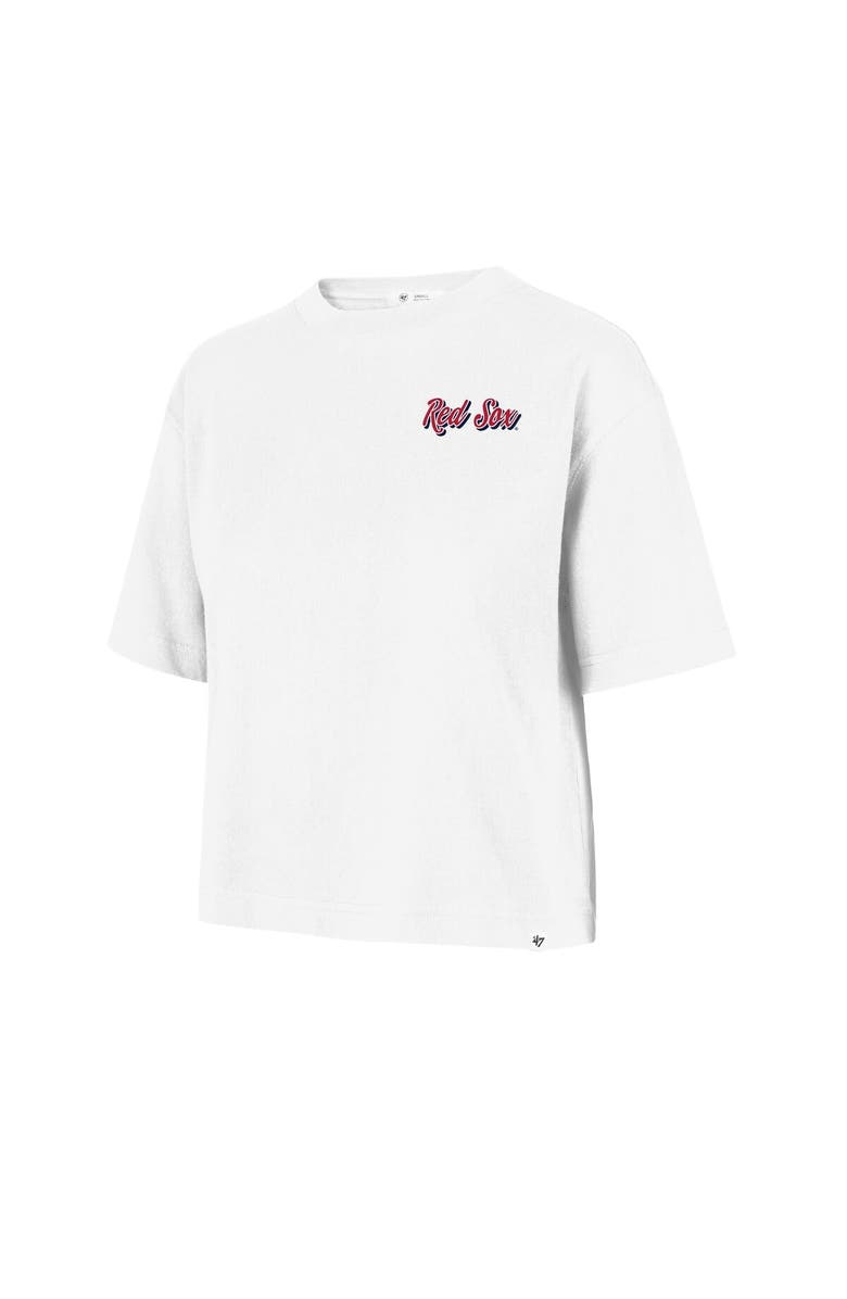 '47 Women's '47 White Boston Red Sox Collage Script Reed City T-Shirt, Alternate, color,