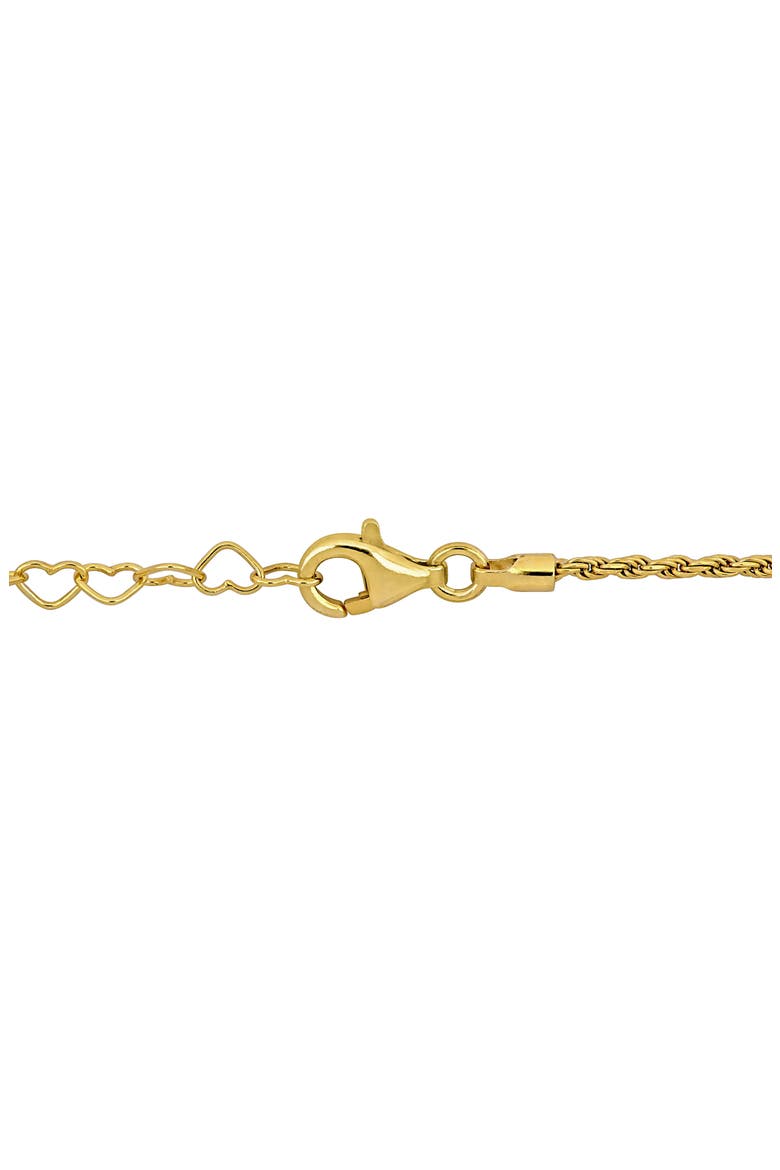 Heart Link & Rope Chain Bracelet, Alternate, color, YELLOW GOLD