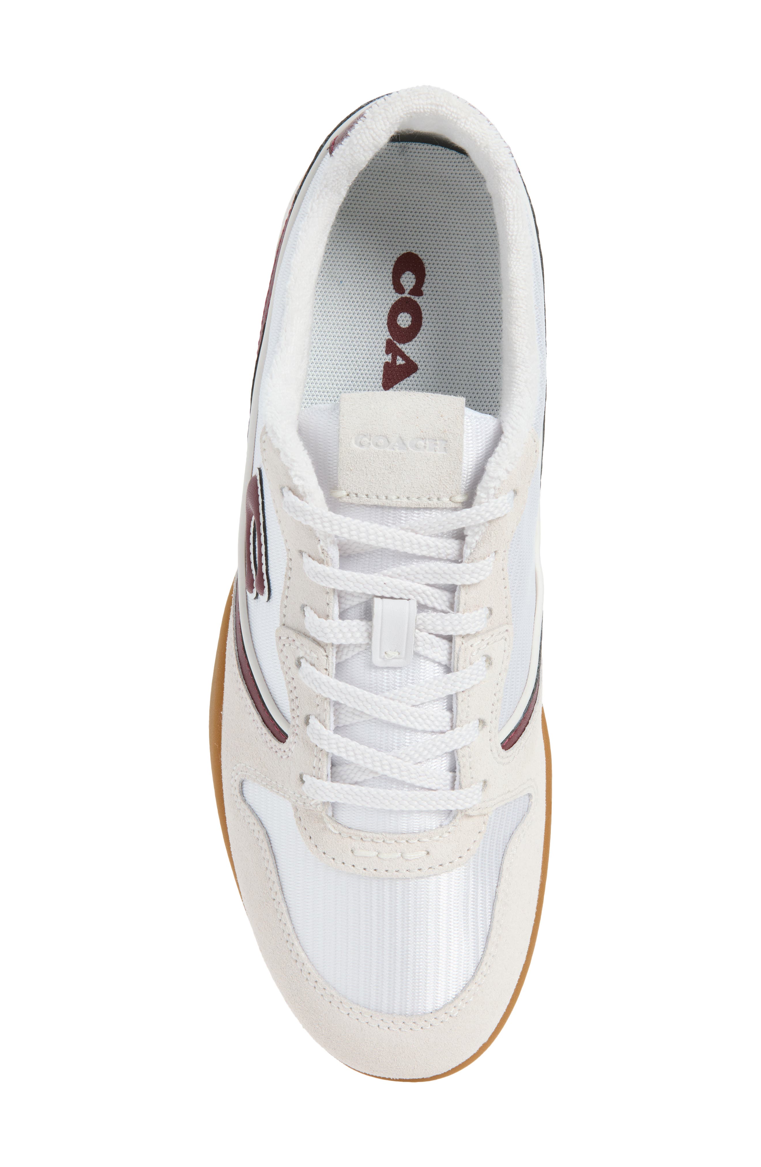 Track Sneaker, Alternate, color, WHITE/ DARK CHERRY