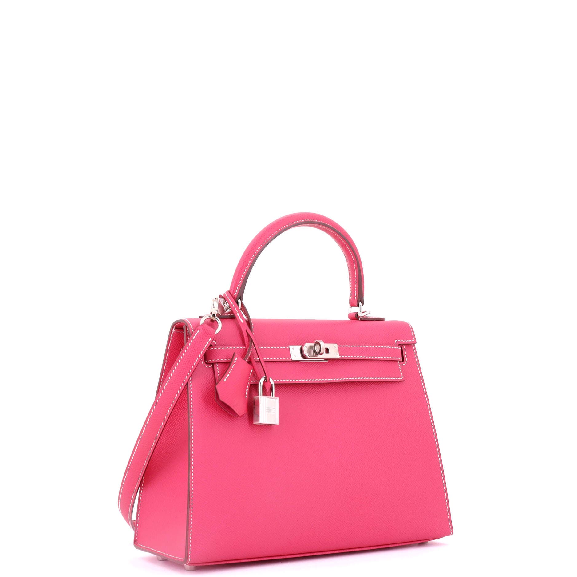 Pre-Owned Hermes Kelly Handbag Pink Epsom with Palladium Hardware 25, Alternate, color, 
