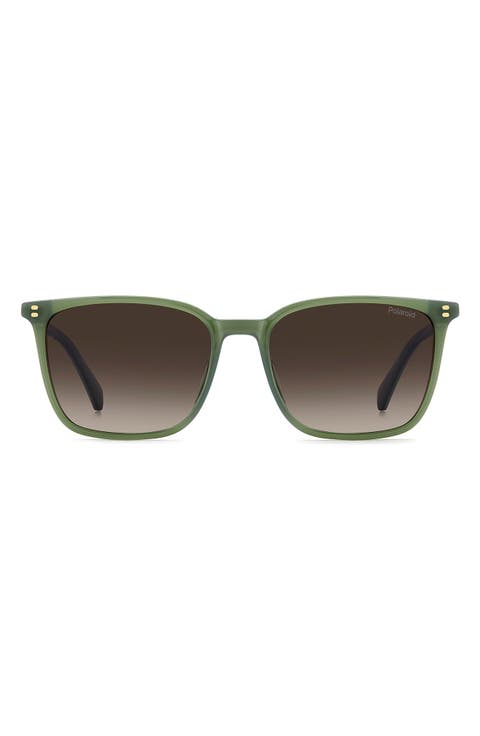 55mm Polarized Rectangular Sunglasses